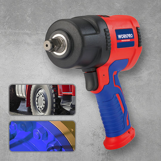 WorkPro WP510003 Air Impact Wrench 1/2 Square Drive with Maximum Torque 159.07kgm