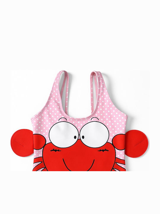 Disney Παιδικό Μαγιό Ολόσωμο Pink Red