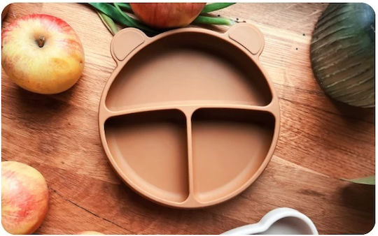 Kidnort Baby Food Plate made of Silicone Brown