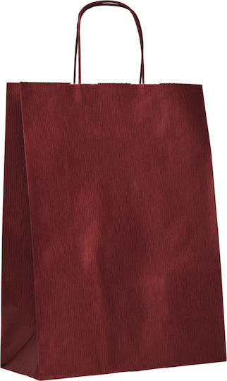 Pungă de Hârtie Premium Bordeaux cu Mâner Împletit 45x15x49 200 Bucăți