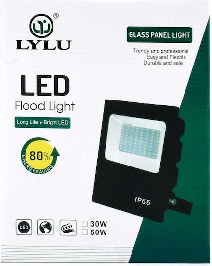 Flood Light LED SMD 30W AC85 – 265V IP66 White Lighting Lylu LY-30W – Black