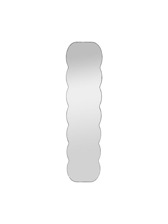 Keskor Asymmetric Floor Mirror With Gray Wooden Frame 150x39cm