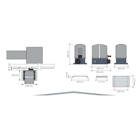 Proteco Garagentorantrieb Set 800kg Mit 2 Handsendern und 4 Kremmerei
