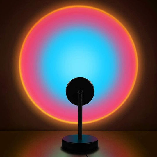 Lampă ambientală RGB OEM, efecte de lumină, control prin aplicație, telecomandă, proiectează apusul, cap rotativ 360°, negru