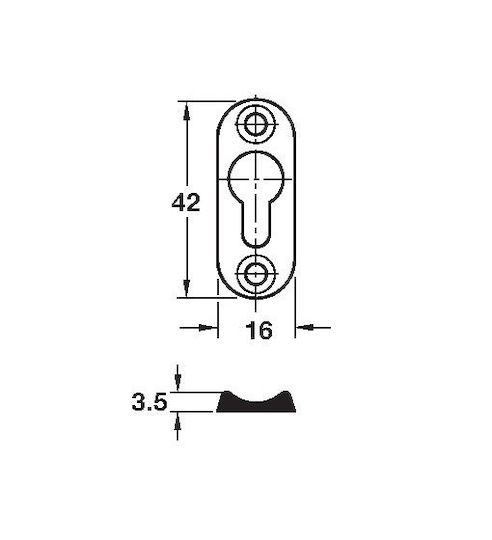 Hafele Hanging Loop 16x42x3.5mm Metal 234-27355004gr