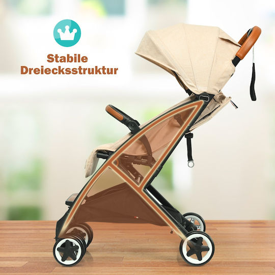 Costway Baby Stroller Suitable for Newborn Beige 7kg