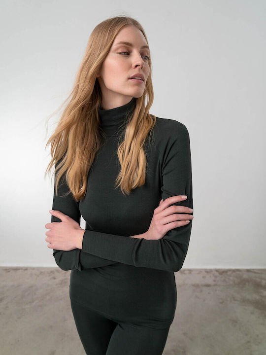 Women's Blouse Turtleneck Gray