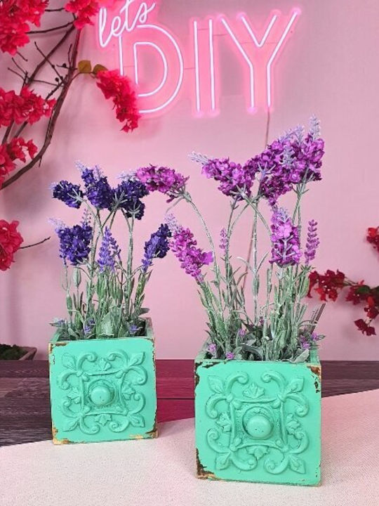 Vaze Pentru Plante Lemn Sertar Antic 15x15x15cm Verde Mar Vaze Pentru Plante Lemn Sertar Antic 15x15x15cm Verde Mar