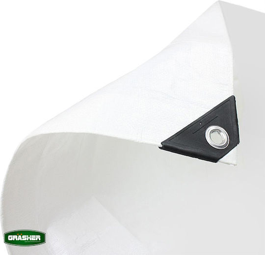 Grasher Αδιάβροχος Μουσαμάς Λευκός 120 Gr/m² 5x8m 102437wh