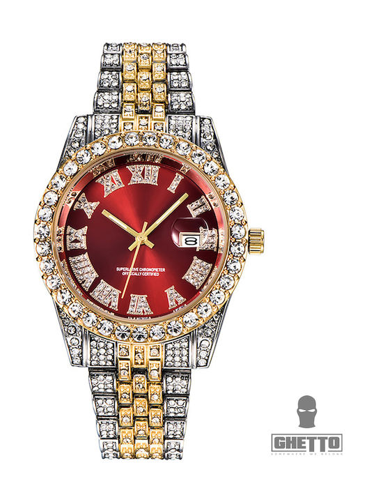 Ghetto Women's Watch with Blue Metal Bracelet