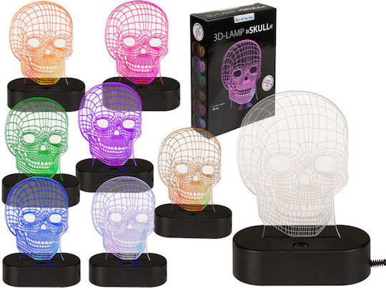 Illusion Led Νυχτός Επιτραπέζιο Φωτιστικό 3d Νεκροκεφαλή 7 Χρώματα Ootb