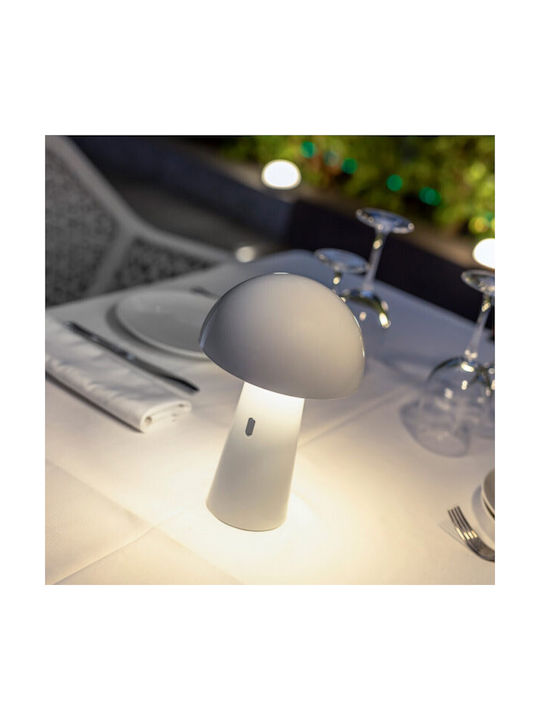 Garten Stehlampe Shitake Led 7,5w 3000k 450lm Ip44 Wiederaufladbar Weiß