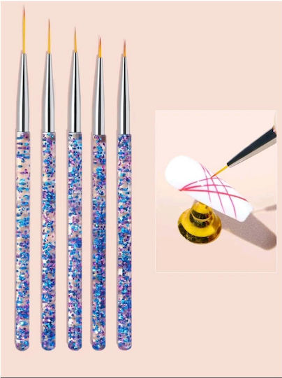 Σετ Πινέλα Nail Art Σχεδίου 5 Διαστάσεις