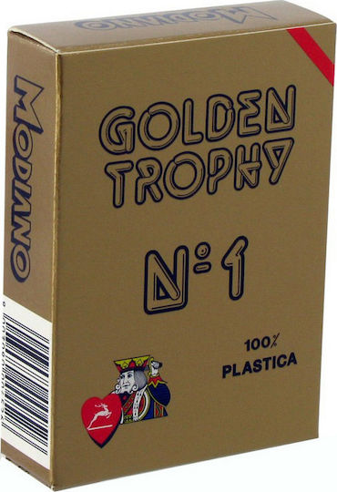 Argy Toys Golden Trophy AA Playing Cards Plastic for Poker Blue