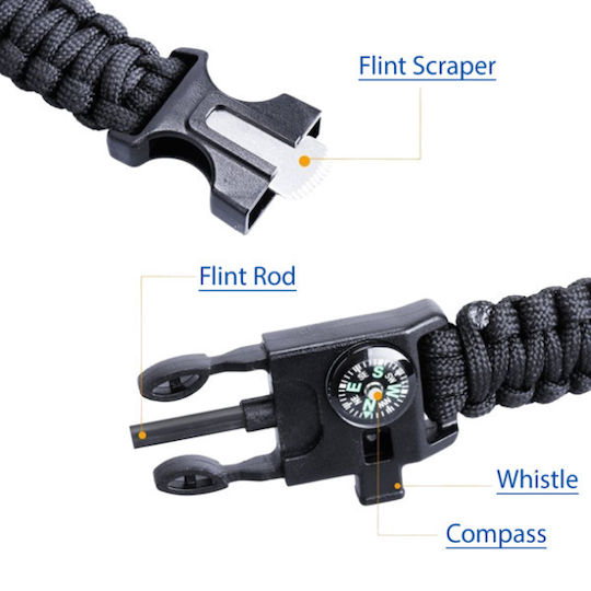 Paracord Гривна За Оцеляване Хаки Военна Oem