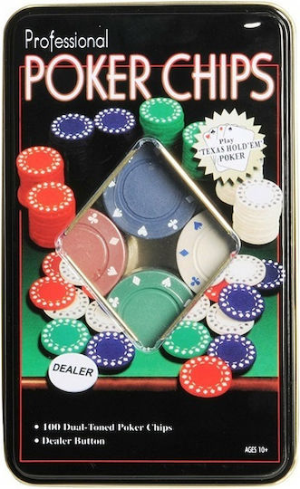 Set von 100 nummerierten Pokerchips 50mm / 4gr in Metallische Box