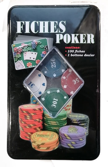Set von 100 nummerierten Pokerchips 50mm / 4gr in Metallische Box