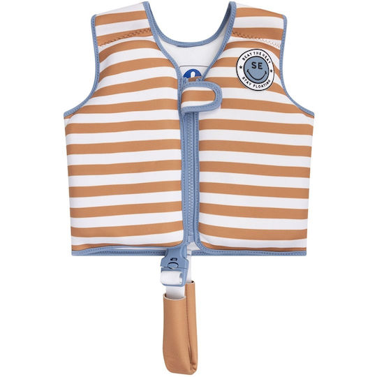 Swim Essentials Σωσίβιο Γιλέκο Κολύμβησης Ιμάντα Ασφαλείας Παιδιά 3-6 Ετών "brown White Striped"