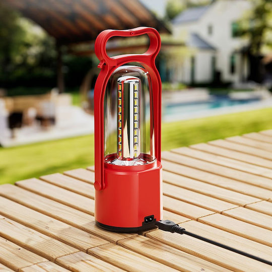 DP Craft Led Rechargeable Lantern for Camping with Flashlight 8W Red