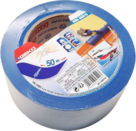 Geko Paper Tape 15 Days Resistance 50mmx50m Blue 21000 140