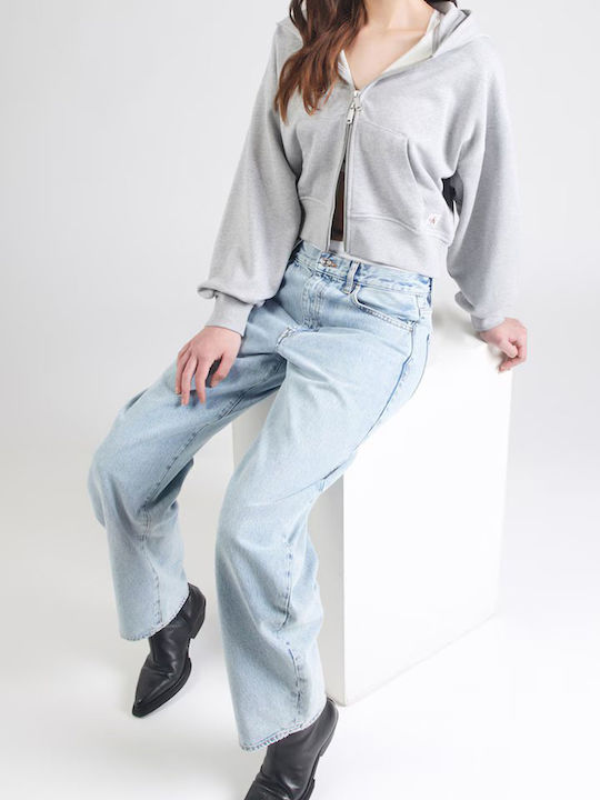 Women's Sweatshirt Jacket Hooded Grey Heather