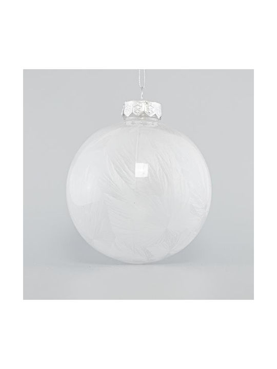 Set 4 Große Kunststoff Weiß Kugel Ornament 10cm