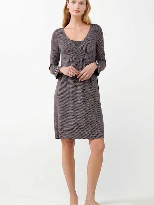 Vamp Nightgown Maternity & Nursing Gray