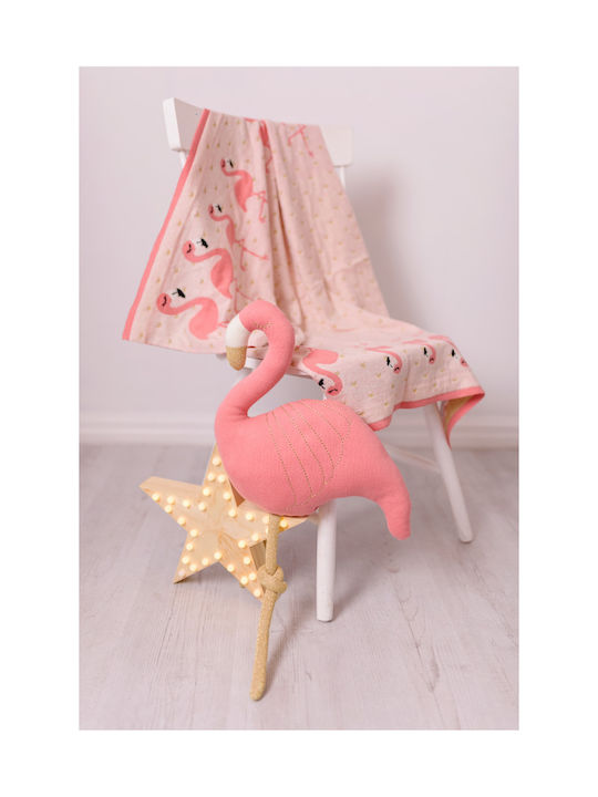 Bizzi Growin Διακοσμητικό Μαξιλάρι Κούνιας Flora Flamingo Ροζ 26x35cm