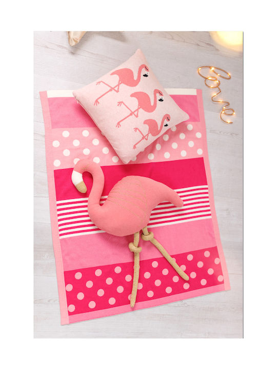 Bizzi Growin Διακοσμητικό Μαξιλάρι Κούνιας Flora Flamingo Ροζ 26x35cm