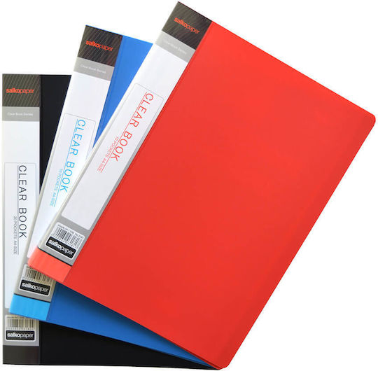 Salko Paper Clipboard Flexible with 10 plastic sleeves Slides for Paper A4 (Μiscellaneous colours) 1pcs