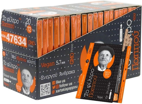 Tou Pappou Vată pentru țigări Carbon activat 5.7mm 72x1buc