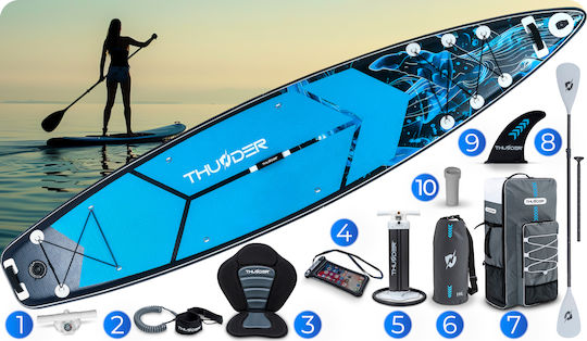 Thunder Inflatable Φουσκωτή Σανίδα SUP / Kayak με Μήκος 3.65m Μπλε
