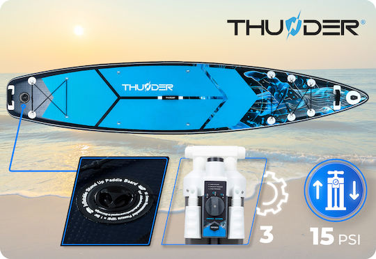 Thunder Inflatable Φουσκωτή Σανίδα SUP / Kayak με Μήκος 3.65m Μπλε