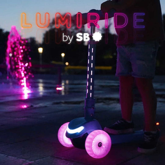 Sun Baby Kids Scooter Foldable Lumiride 3-Wheel for 3+ Years Pink