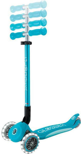 Globber Kids Scooter Foldable Elite Lights 3-Wheel Turquoise