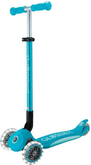 Globber Kids Scooter Foldable Elite Lights 3-Wheel Turquoise
