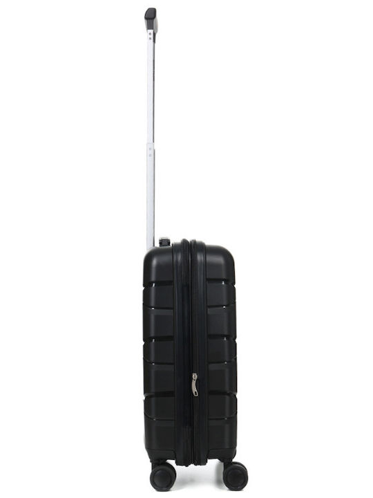 WORLDLINE Kabinenreisekoffer Hartschalen Black mit 4 Räder Höhe 55cm