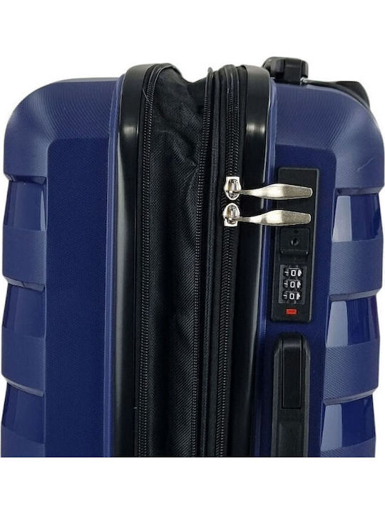 Seagull Cabin Travel Suitcase Hard Blue with 4 Wheels Height 55cm SG180-55-Blue