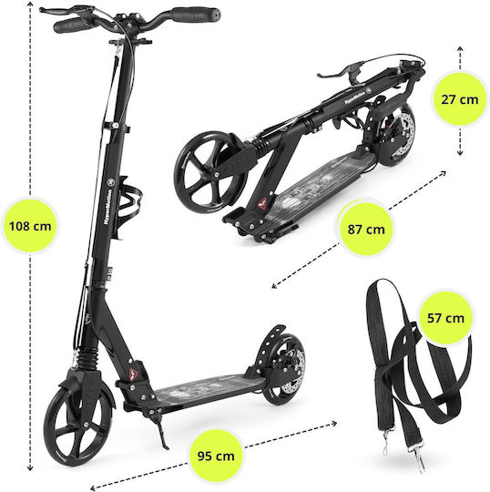 HyperMotion Kinderroller Klappbar Skyline 2-Rad für 6+ Jahre Jahre Schwarz