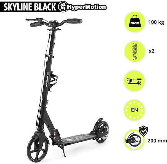 HyperMotion Kinderroller Klappbar Skyline 2-Rad für 6+ Jahre Jahre Schwarz