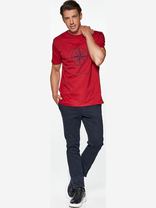 Tricou Redgreen Cu Imprimeu Compass Roșu