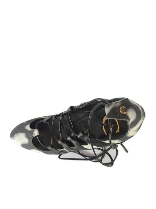 Дамски Токчета Just Cavalli Бели Черни Woda35-d56