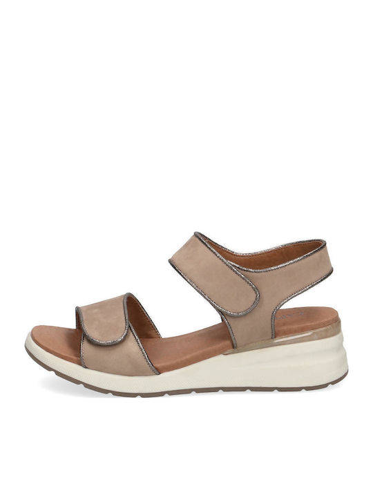 Caprice Δερμάτινα Γυναικεία Σανδάλια Taupe 9-28307