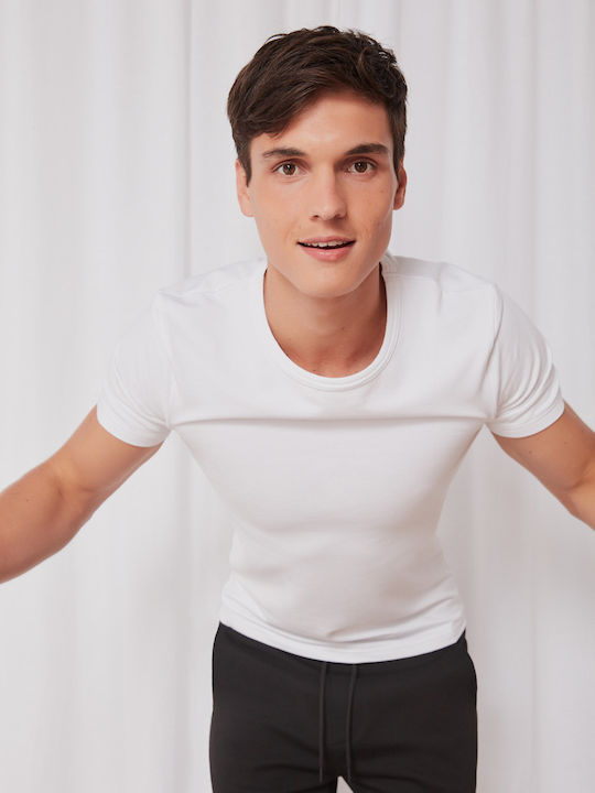Gisela Eko Thermal White Men's Thermal Short Sleeve Undershirt Code 1/0151