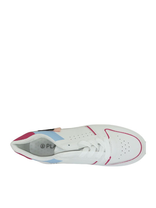 Olympic Stores Ly431 Γυναικεία Flatforms Sneakers Λευκό Ροζ
