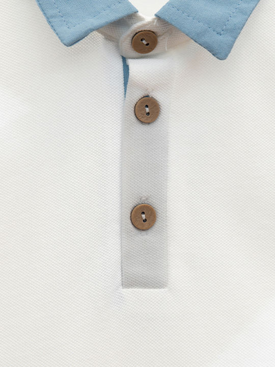 Set Pentru Copii Cu Pantaloni Scurți Vară 2 Bucăți Albe