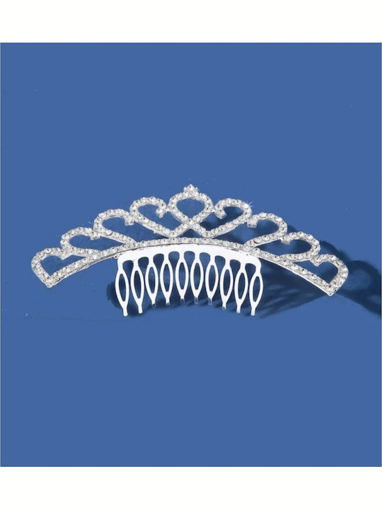 Bridal Comb Rhinestones Crystals Hearts Length 11cm Height 3.50cm