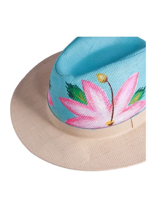 Handmade Panama Style Hat Flower Design 735