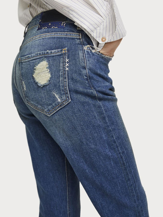 Scotch & Soda Cropped Petit Ami Slim Boyfriend Fit Jean Blue