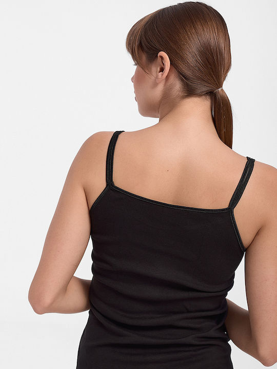 Lord Camisole Double Spaghetti Strap Satin Black